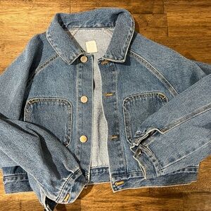 Kids cropped Stylish Blue Denim Jacket